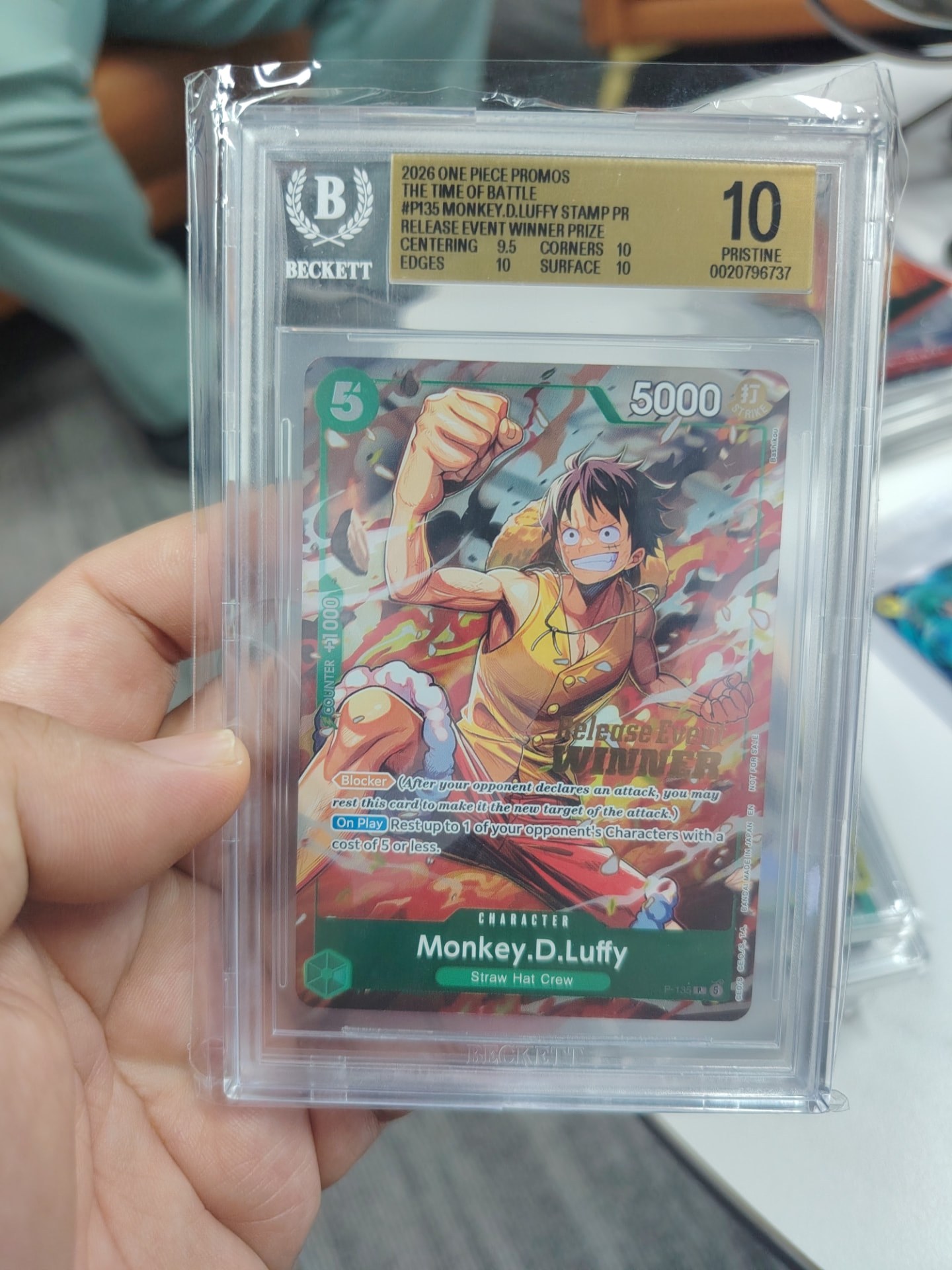 Monkey.D.Luffy Beckett Pristine 10 slab